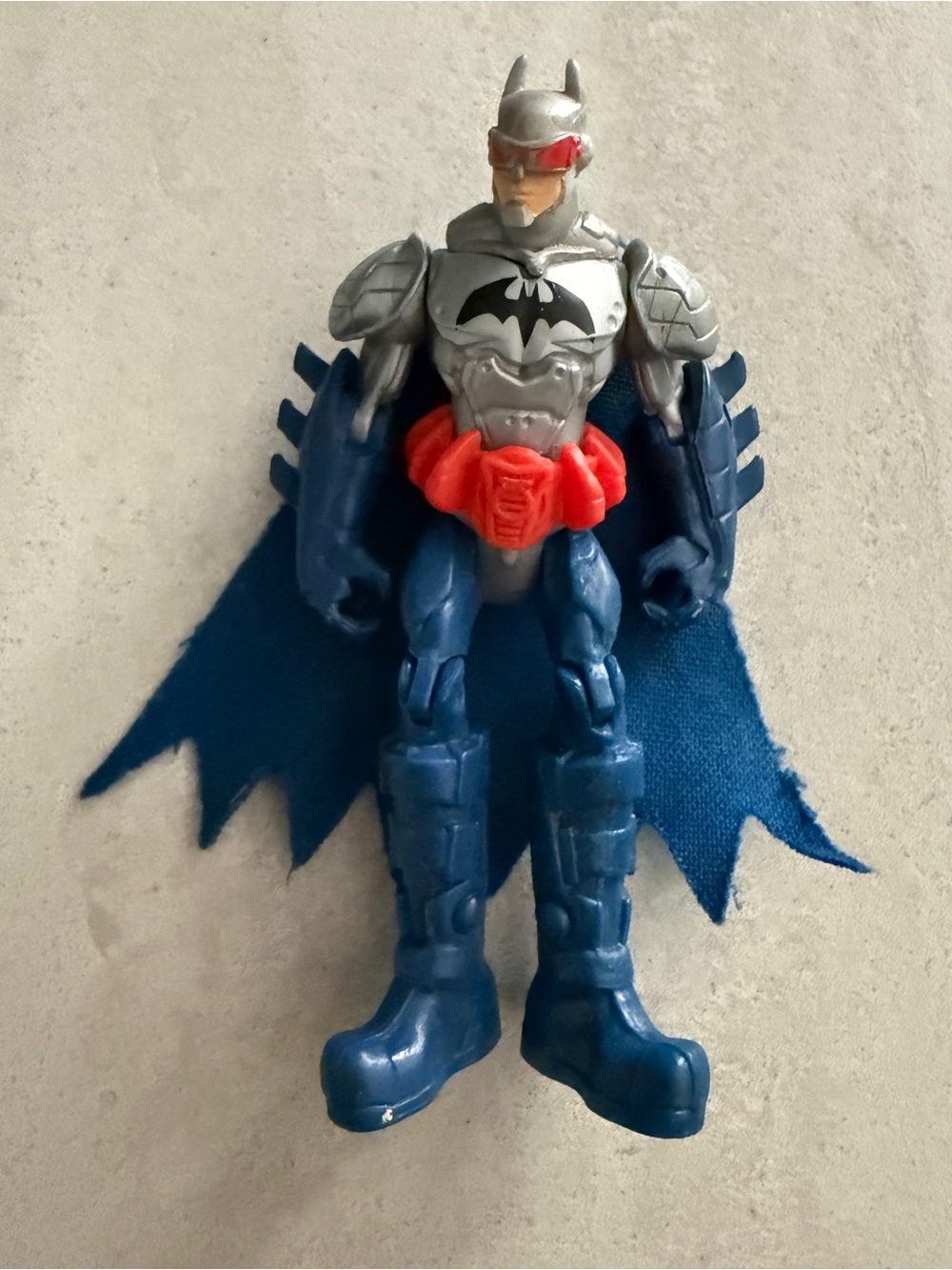DC Comics Batman Unlimited Action Figure 4" Silver & Blue Suit 2013 Blue Cape